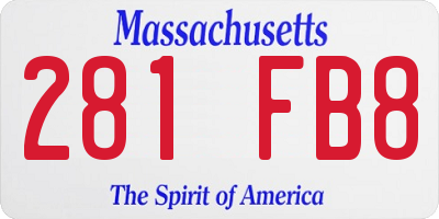 MA license plate 281FB8