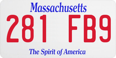 MA license plate 281FB9