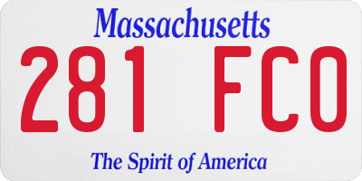 MA license plate 281FC0
