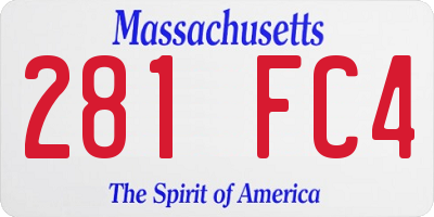 MA license plate 281FC4