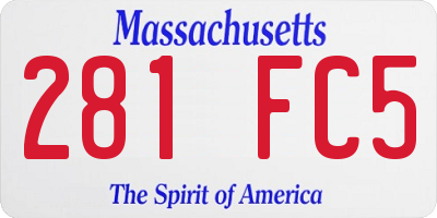 MA license plate 281FC5