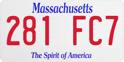 MA license plate 281FC7