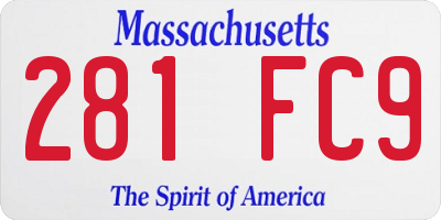 MA license plate 281FC9