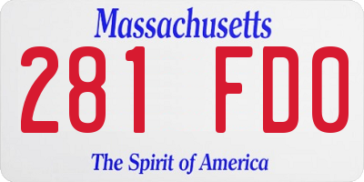 MA license plate 281FD0
