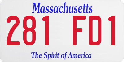 MA license plate 281FD1