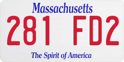 MA license plate 281FD2
