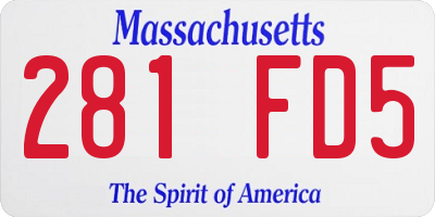 MA license plate 281FD5