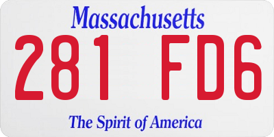 MA license plate 281FD6