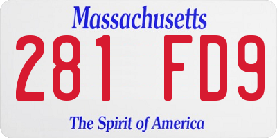 MA license plate 281FD9