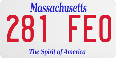 MA license plate 281FE0