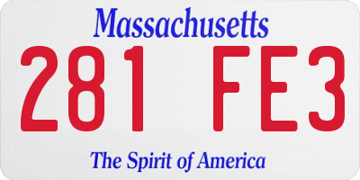 MA license plate 281FE3