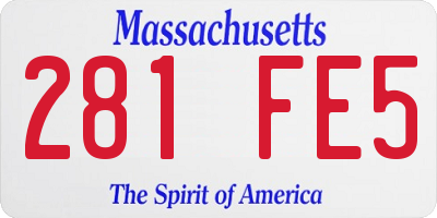 MA license plate 281FE5