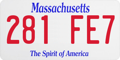 MA license plate 281FE7