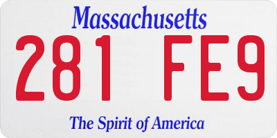 MA license plate 281FE9