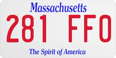 MA license plate 281FF0