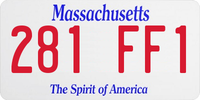 MA license plate 281FF1