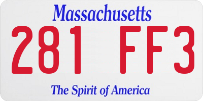 MA license plate 281FF3
