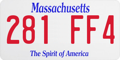 MA license plate 281FF4