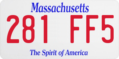 MA license plate 281FF5