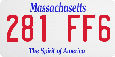 MA license plate 281FF6