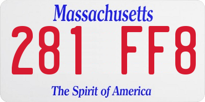 MA license plate 281FF8
