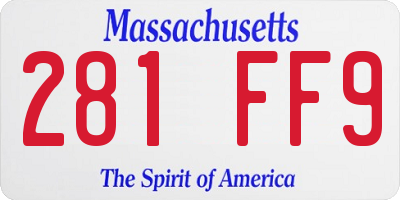 MA license plate 281FF9