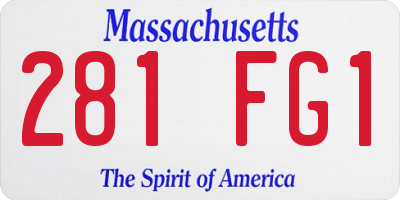 MA license plate 281FG1