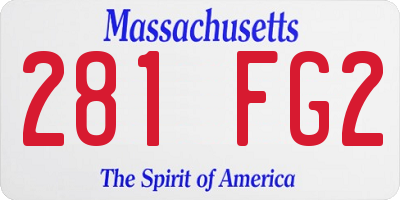 MA license plate 281FG2