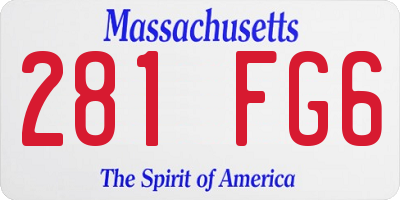 MA license plate 281FG6