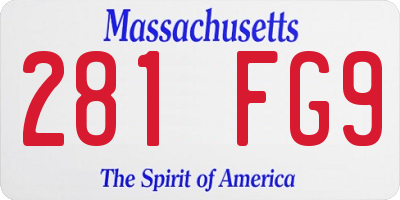 MA license plate 281FG9