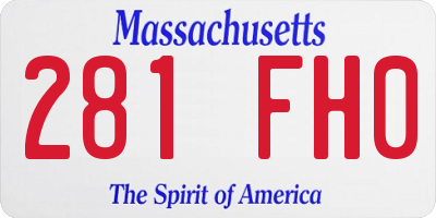 MA license plate 281FH0