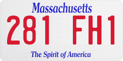 MA license plate 281FH1