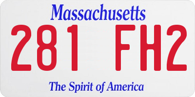 MA license plate 281FH2