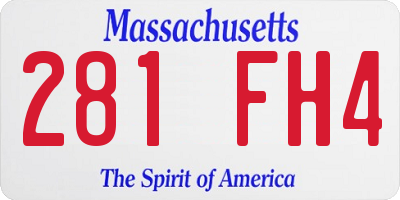 MA license plate 281FH4