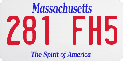 MA license plate 281FH5