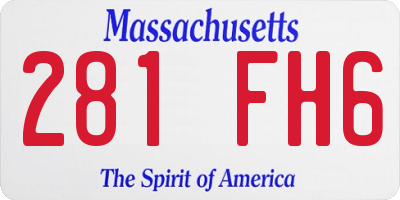 MA license plate 281FH6