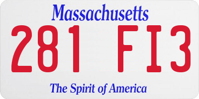 MA license plate 281FI3