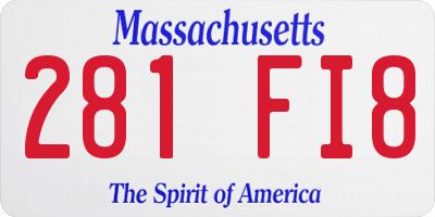 MA license plate 281FI8