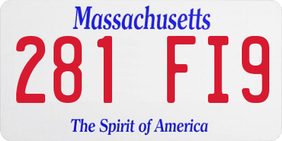 MA license plate 281FI9