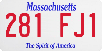 MA license plate 281FJ1