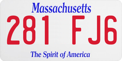 MA license plate 281FJ6