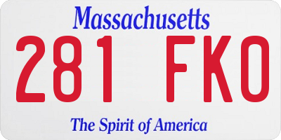 MA license plate 281FK0