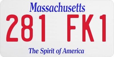 MA license plate 281FK1