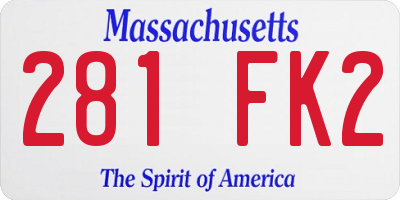 MA license plate 281FK2