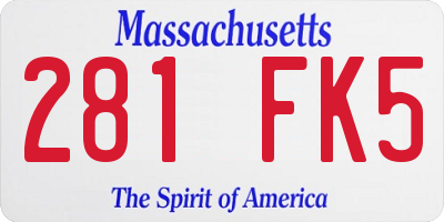MA license plate 281FK5