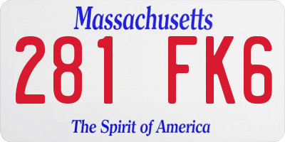 MA license plate 281FK6