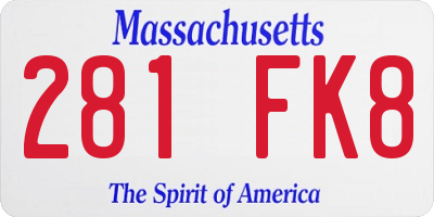 MA license plate 281FK8