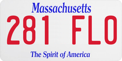 MA license plate 281FL0