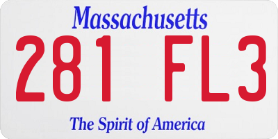 MA license plate 281FL3