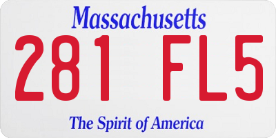 MA license plate 281FL5